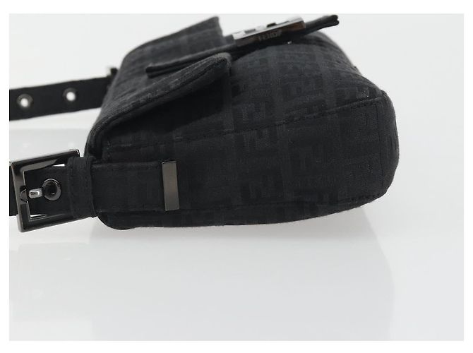 FENDI Zucchino Canvas Mamma Baguette Borsa a Spalla Nera 8BR000 Auth yk20682SAM Nero - vista 5