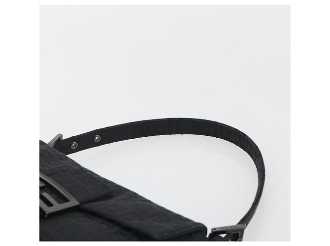 FENDI Zucchino Canvas Mamma Baguette Borsa a Spalla Nera 8BR000 Auth yk20682SAM Nero - vista 8