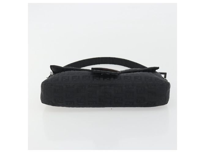 FENDI Zucchino Canvas Mamma Baguette Borsa a Spalla Nera 8BR000 Auth yk20682SAM Nero - vista 9