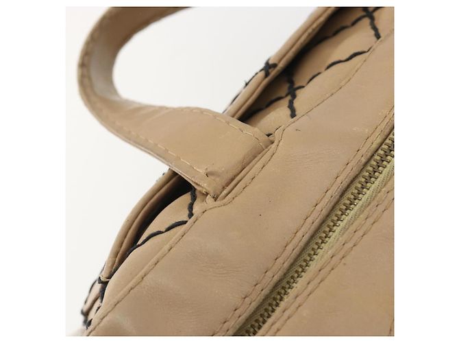 Bolsa CHANEL Wild Stitch em couro Perfo Bege Ouro CC Auth mr2706 Dourado - vista 17