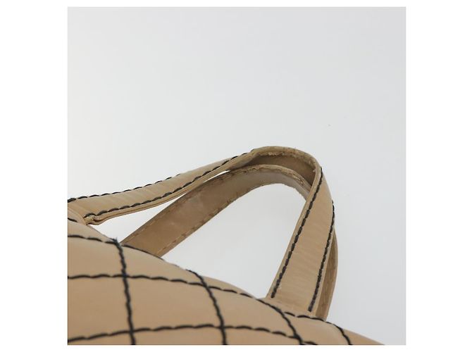 Bolsa CHANEL Wild Stitch em couro Perfo Bege Ouro CC Auth mr2706 Dourado - vista 8