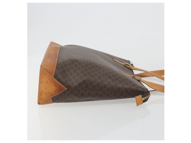 Céline Borsa Tote CELINE Macadam in PVC e pelle marrone con finiture dorate Auth ep15259 - vista 4