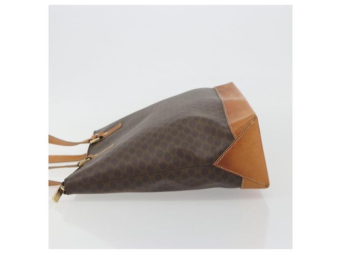 Céline Borsa Tote CELINE Macadam in PVC e pelle marrone con finiture dorate Auth ep15259 - vista 5