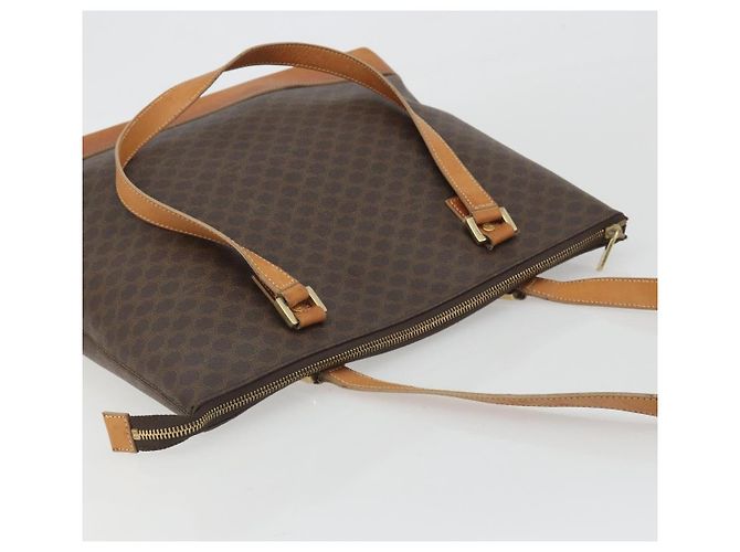 Céline Borsa Tote CELINE Macadam in PVC e pelle marrone con finiture dorate Auth ep15259 - vista 6
