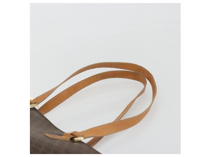 Céline Borsa Tote CELINE Macadam in PVC e pelle marrone con finiture dorate Auth ep15259 - vista 8