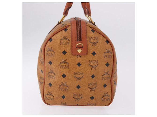 Borsa Boston MCM Logogram Vicetos in PVC e pelle Marrone Oro Auth 193130 D'oro - vista 5