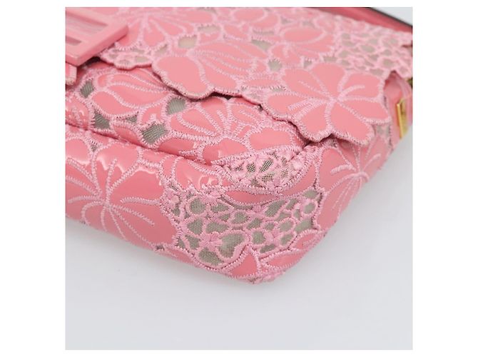 Borsa a tracolla FENDI Flower Mamma Baguette in vernice 2way Rosa 8BR600 Auth yk20690SAM - vista 12