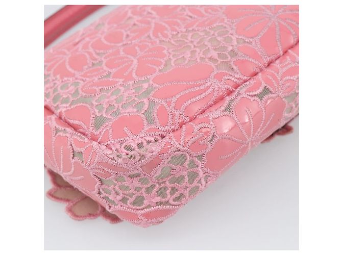Borsa a tracolla FENDI Flower Mamma Baguette in vernice 2way Rosa 8BR600 Auth yk20690SAM - vista 15