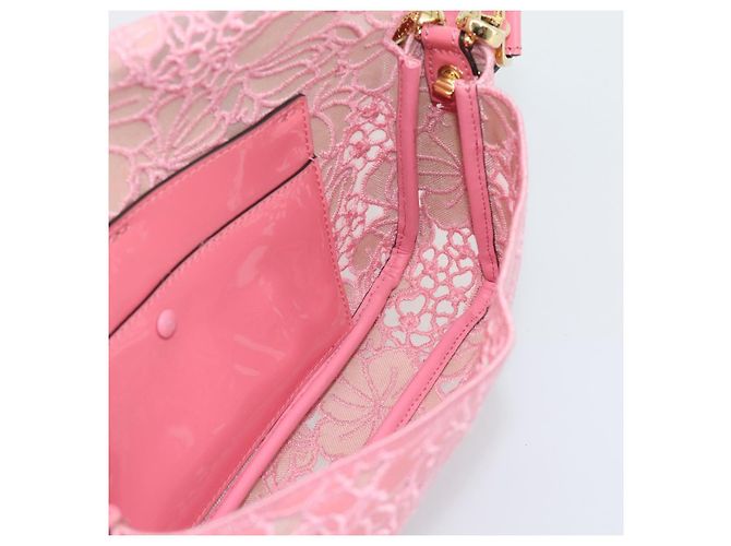 Borsa a tracolla FENDI Flower Mamma Baguette in vernice 2way Rosa 8BR600 Auth yk20690SAM - vista 18