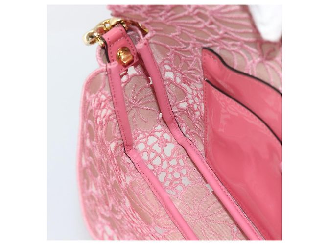 Borsa a tracolla FENDI Flower Mamma Baguette in vernice 2way Rosa 8BR600 Auth yk20690SAM - vista 19