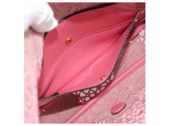 Borsa a tracolla FENDI Flower Mamma Baguette in vernice 2way Rosa 8BR600 Auth yk20690SAM - vista 20