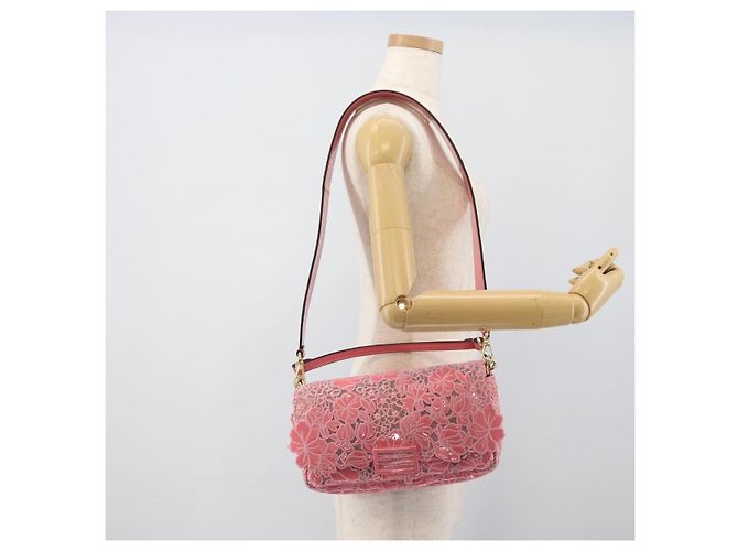 Borsa a tracolla FENDI Flower Mamma Baguette in vernice 2way Rosa 8BR600 Auth yk20690SAM - vista 22