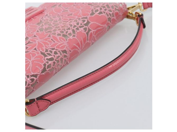 Borsa a tracolla FENDI Flower Mamma Baguette in vernice 2way Rosa 8BR600 Auth yk20690SAM - vista 7