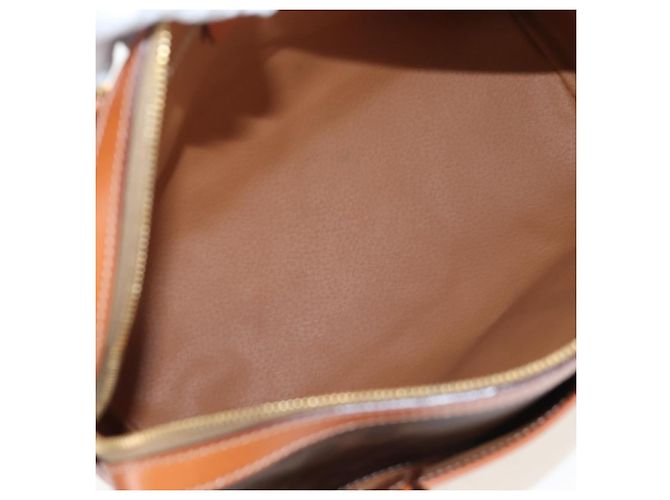 Céline Borsa CELINE Macadam Canvas PVC Pelle Marrone Oro Auth 191820V D'oro - vista 18