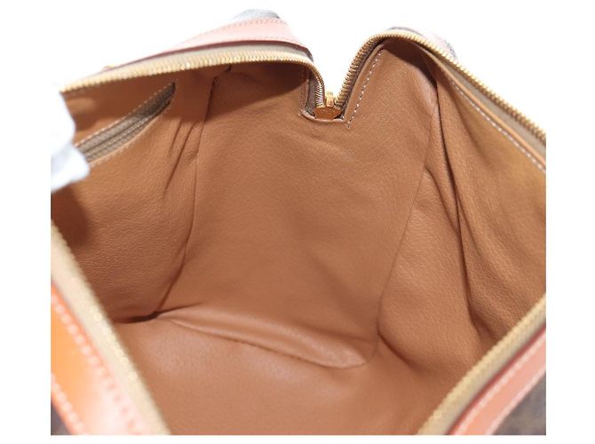 Céline Borsa CELINE Macadam Canvas PVC Pelle Marrone Oro Auth 191820V D'oro - vista 19
