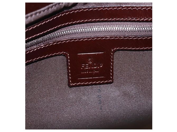 FENDI Zucca Canvas Mamma Baguette Shoulder Bag Black Brown Auth am12180V Marrone Nero - vista 18