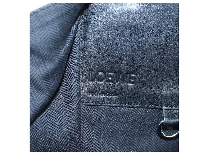 LOEWE Hammock Medium Hand Bag Leather 2way Black Silver Auth ep15172SAV Nero Argento - vista 24