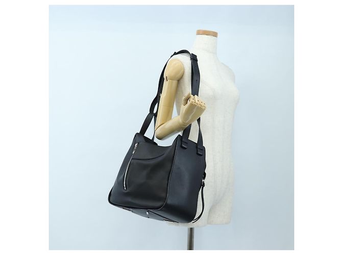 LOEWE Hammock Medium Hand Bag Leather 2way Black Silver Auth ep15172SAV Nero Argento - vista 27
