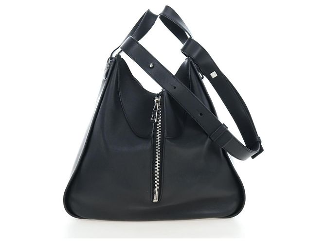 LOEWE Hammock Medium Hand Bag Leather 2way Black Silver Auth ep15172SAV Nero Argento - vista 4