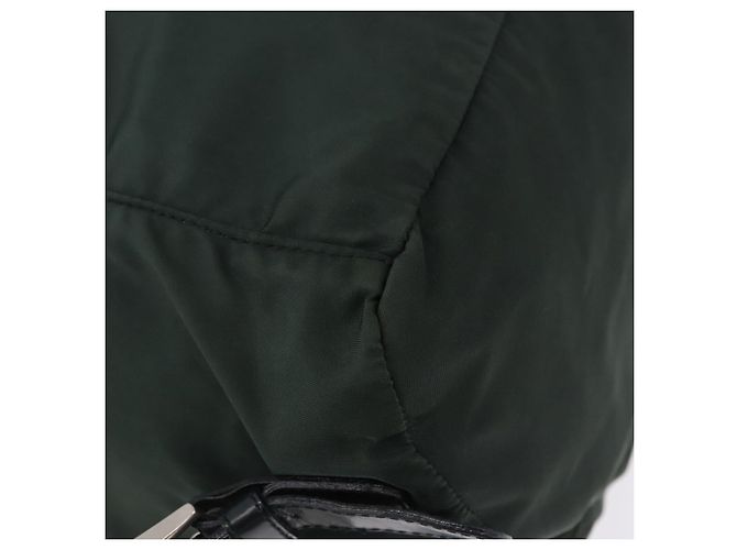 Zaino PRADA Nylon Verde Argento Auth hk3999 - vista 17