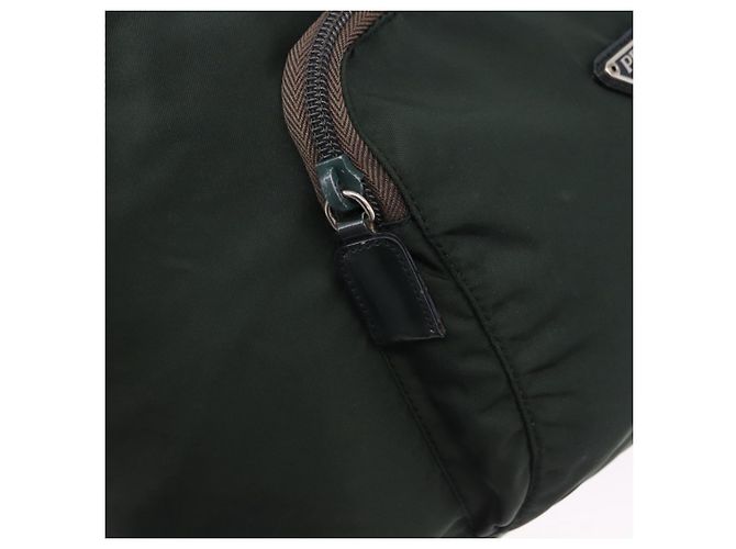 Zaino PRADA Nylon Verde Argento Auth hk3999 - vista 21