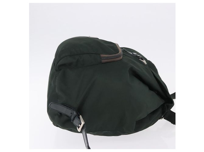 Zaino PRADA Nylon Verde Argento Auth hk3999 - vista 3