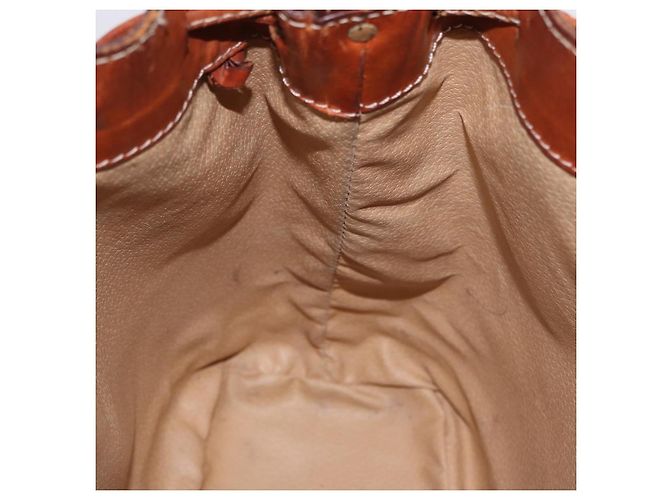 Céline Borsa a Spalla CELINE Macadam Canvas PVC Pelle Marrone Oro Auth 193065 D'oro - vista 18
