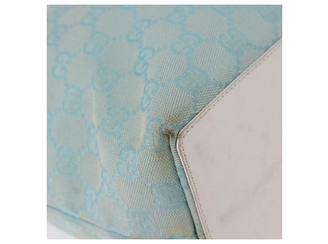Borsa Tote GUCCI GG Canvas Azzurro Oro 002 1098 Auth 193504 D'oro Blu chiaro - vista 12