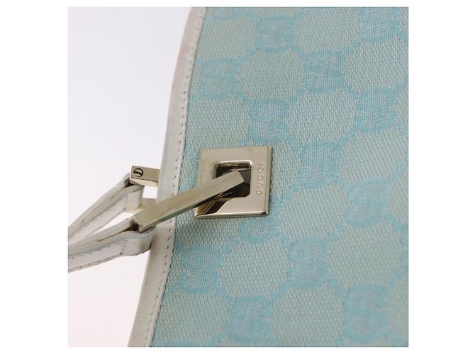 Borsa Tote GUCCI GG Canvas Azzurro Oro 002 1098 Auth 193504 D'oro Blu chiaro - vista 14