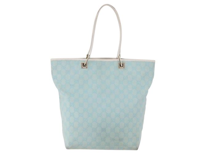 Borsa Tote GUCCI GG Canvas Azzurro Oro 002 1098 Auth 193504 D'oro Blu chiaro - vista 3