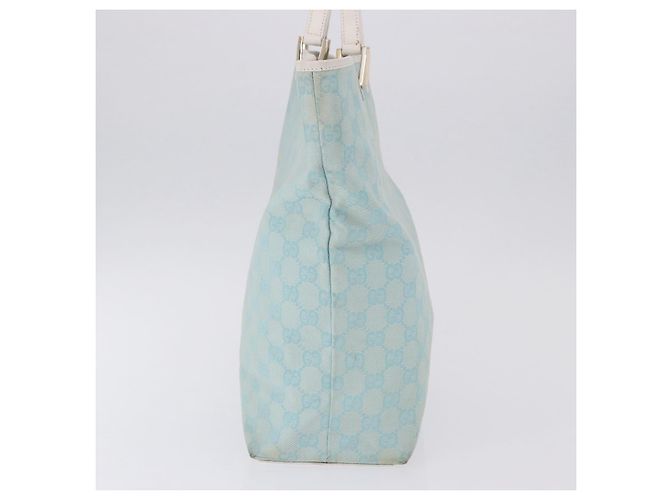 Borsa Tote GUCCI GG Canvas Azzurro Oro 002 1098 Auth 193504 D'oro Blu chiaro - vista 4