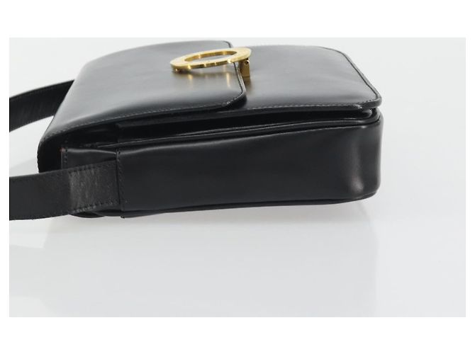 Céline CELINE Circle Schultertasche aus Leder Schwarz Gold Authentisch 193810V Golden - Ansicht 5