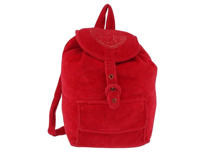 Zaino Gianni Versace Pile Red Silver Auth hk3931 Argento Rosso - vista 2