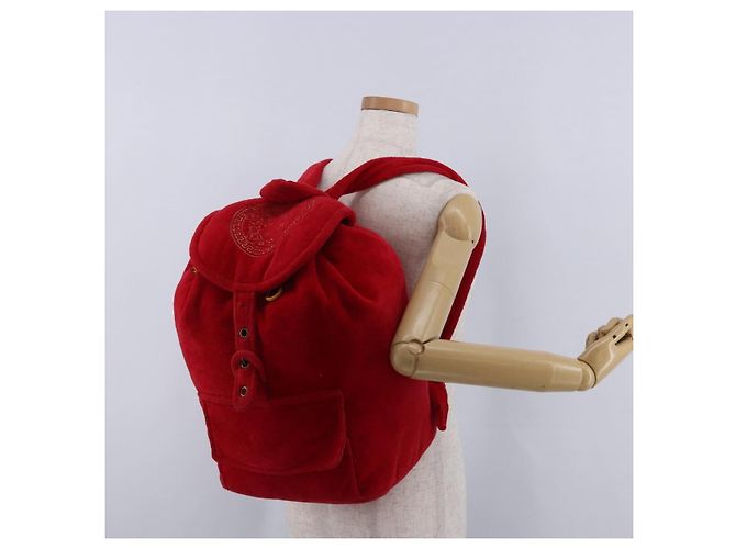 Zaino Gianni Versace Pile Red Silver Auth hk3931 Argento Rosso - vista 28
