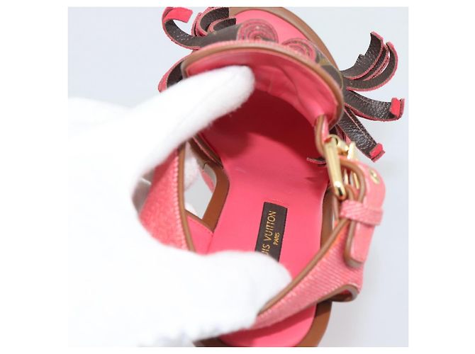 LOUIS VUITTON Sandali con Nappina Monogram EU35 Rosa LV Auth ar14147M Monogramma - vista 12