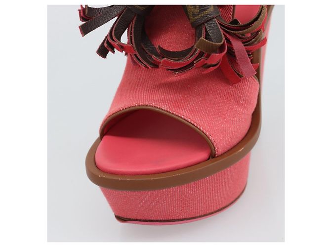 LOUIS VUITTON Sandali con Nappina Monogram EU35 Rosa LV Auth ar14147M Monogramma - vista 16
