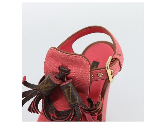 LOUIS VUITTON Sandali con Nappina Monogram EU35 Rosa LV Auth ar14147M Monogramma - vista 17