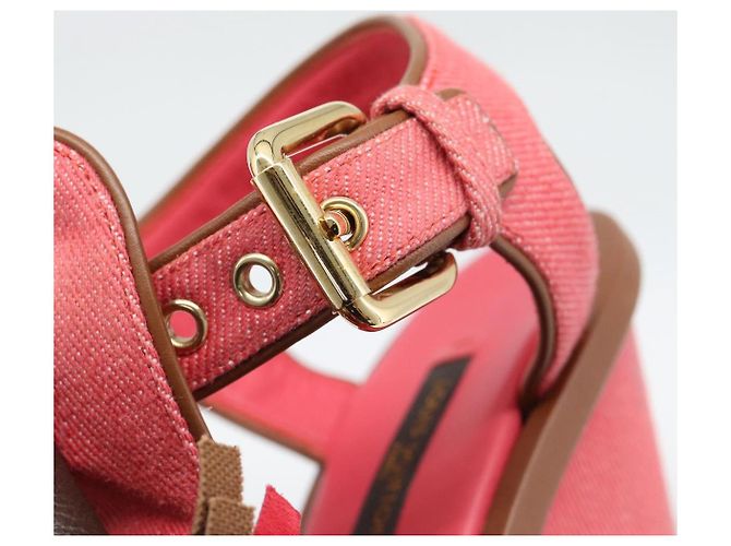 LOUIS VUITTON Sandali con Nappina Monogram EU35 Rosa LV Auth ar14147M Monogramma - vista 19
