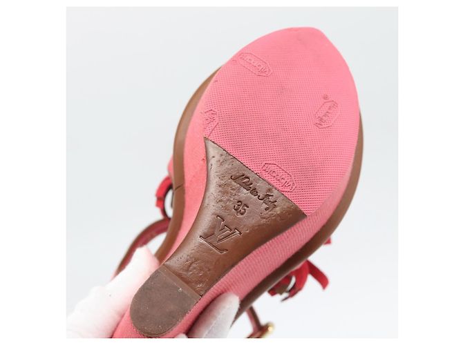 LOUIS VUITTON Sandali con Nappina Monogram EU35 Rosa LV Auth ar14147M Monogramma - vista 21