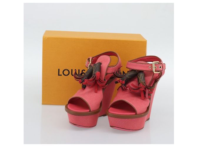 LOUIS VUITTON Sandali con Nappina Monogram EU35 Rosa LV Auth ar14147M Monogramma - vista 24