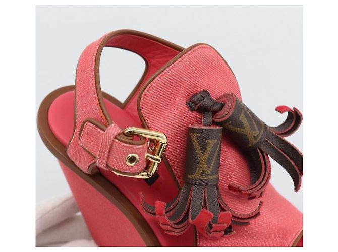 LOUIS VUITTON Sandali con Nappina Monogram EU35 Rosa LV Auth ar14147M Monogramma - vista 7