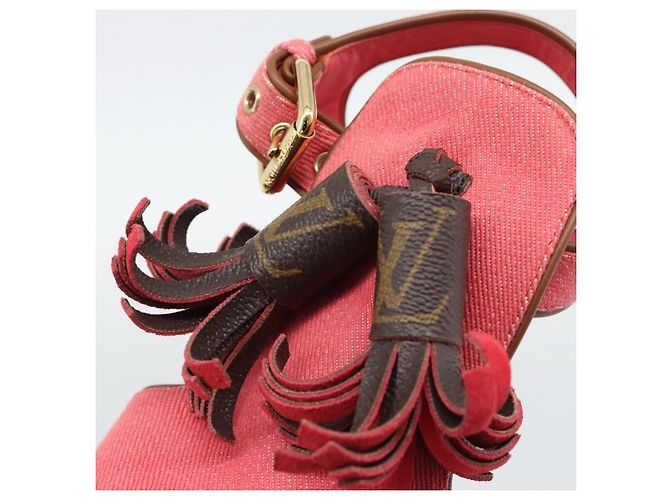 LOUIS VUITTON Sandali con Nappina Monogram EU35 Rosa LV Auth ar14147M Monogramma - vista 9