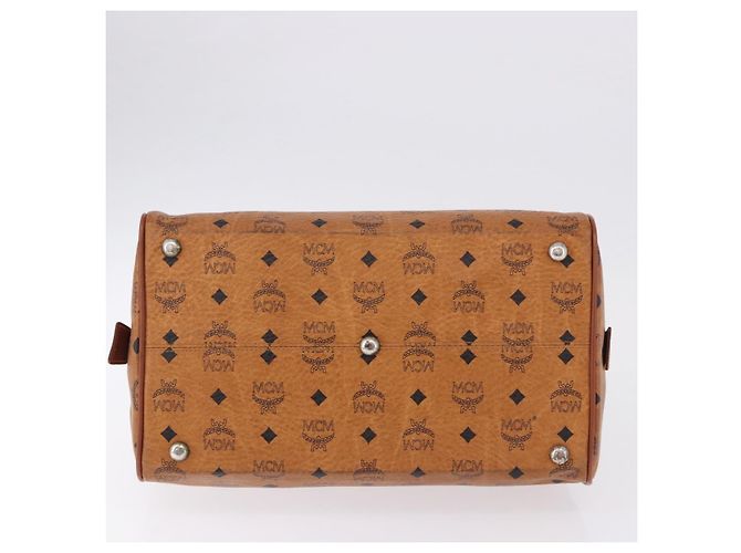 Borsa MCM Vicetos Logogram PVC Pelle 2way Marrone Oro Auth 193981 D'oro - vista 10