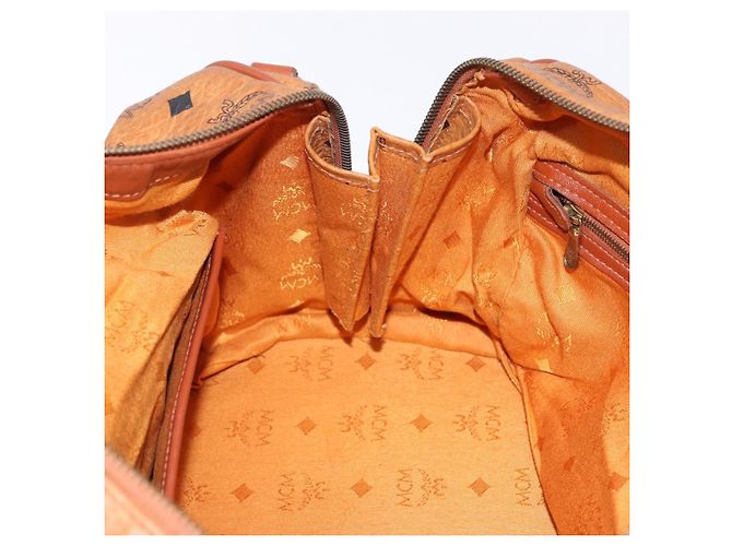 Borsa MCM Vicetos Logogram PVC Pelle 2way Marrone Oro Auth 193981 D'oro - vista 20