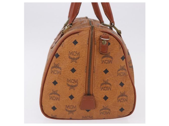 Borsa MCM Vicetos Logogram PVC Pelle 2way Marrone Oro Auth 193981 D'oro - vista 4
