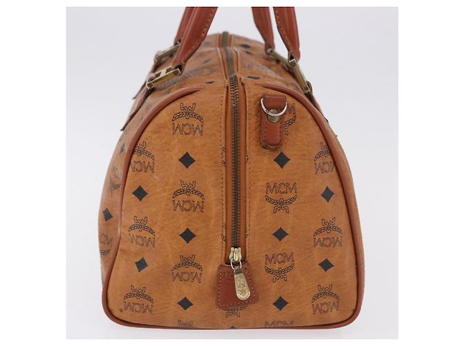 Borsa MCM Vicetos Logogram PVC Pelle 2way Marrone Oro Auth 193981 D'oro - vista 5