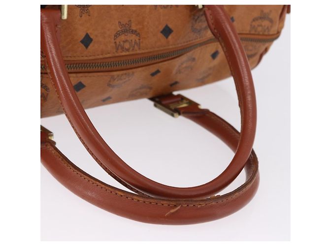 Borsa MCM Vicetos Logogram PVC Pelle 2way Marrone Oro Auth 193981 D'oro - vista 7