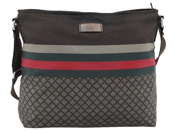 Bolso de Hombro GUCCI Web Sherry Line Nylon Beige Plata 270410 Auth 194052 - Ansicht 2