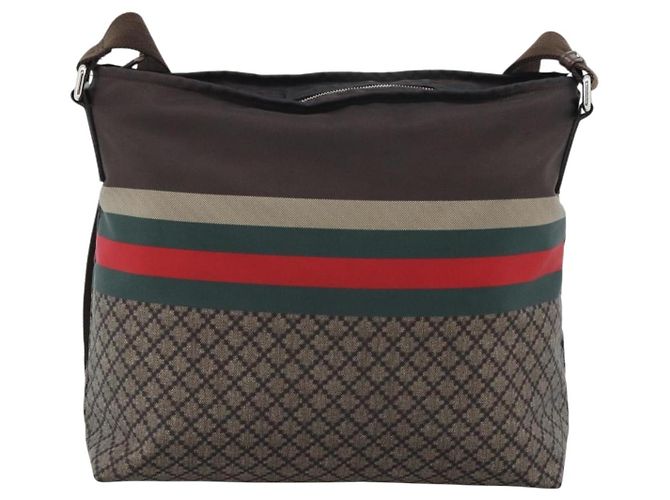 Bolso de Hombro GUCCI Web Sherry Line Nylon Beige Plata 270410 Auth 194052 - Ansicht 3