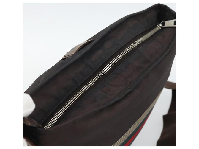 Bolso de Hombro GUCCI Web Sherry Line Nylon Beige Plata 270410 Auth 194052 - Ansicht 6